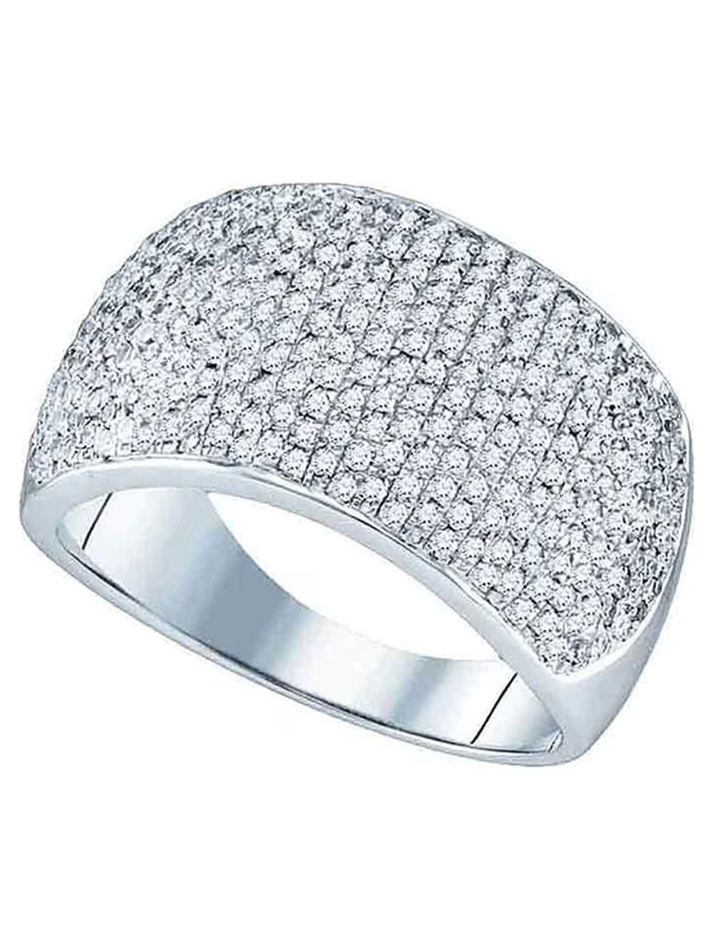 10kt White Gold Diamond Pave Band Ring 1 Cttw L9990