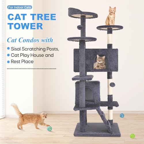 54in Dark Gray Cat Tree Q2797