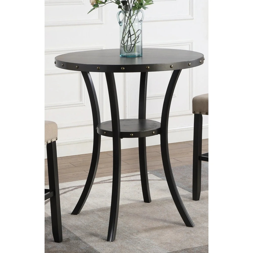 Round 36" Espresso Finish Bar Table S265