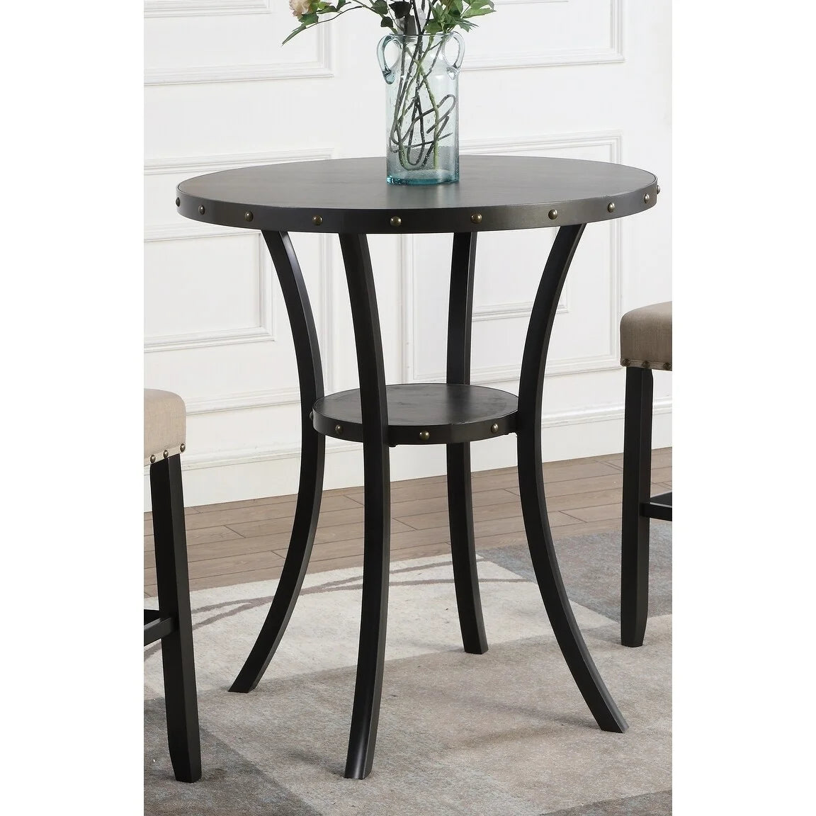 Round 36" Espresso Finish Bar Table S265