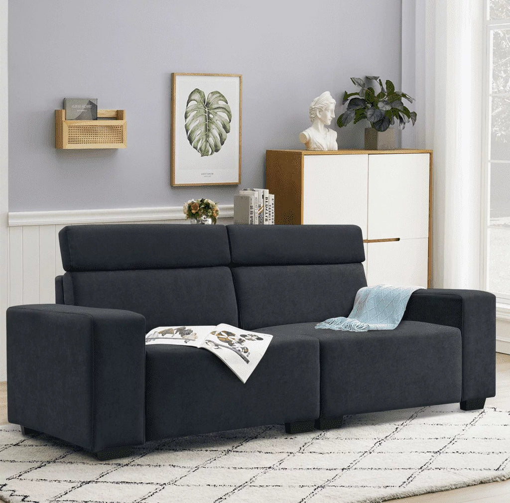Black Velvet 2-Seater Sofa M888069