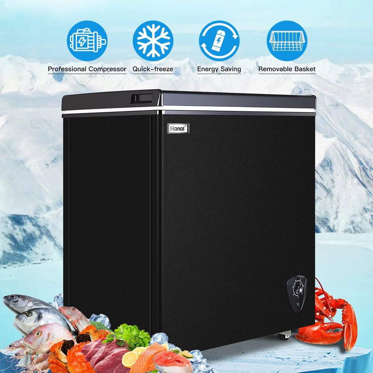 3.5 Cu ft Black Chest Freezer D5317