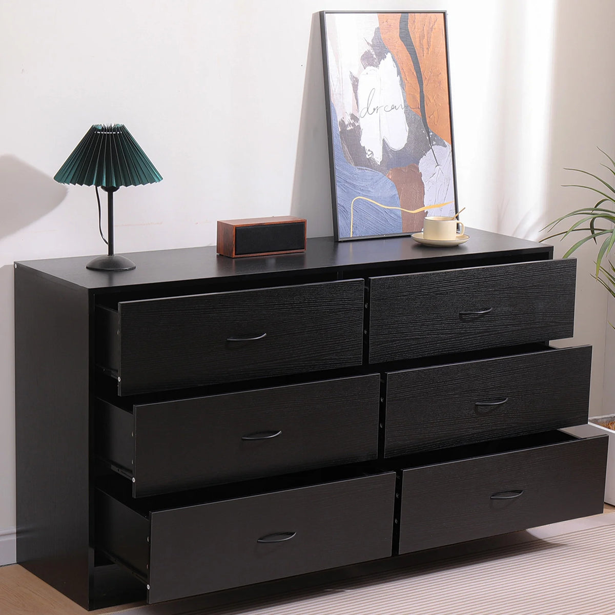 Black 6 Drawer Dresser G161414