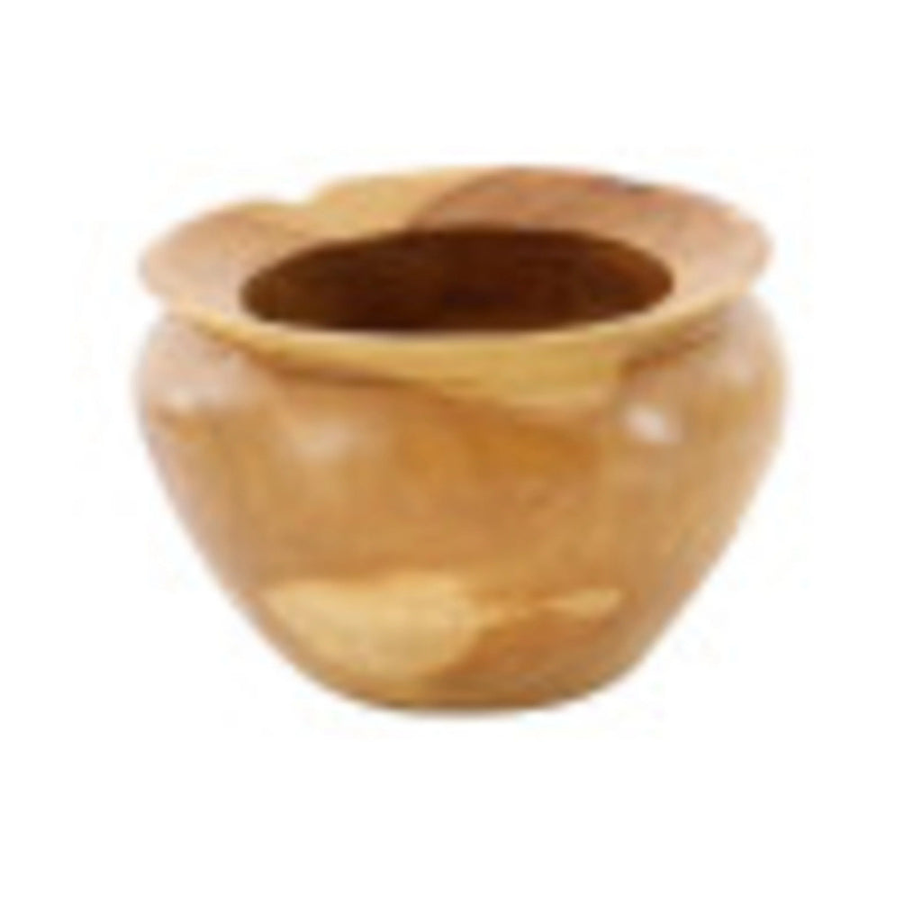 9" Handmade Round Brown Teak Wood Decorative Bowl R502