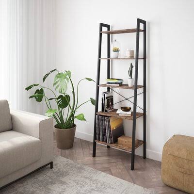 Rustic Brown Metal Etagere Bookcase M76148