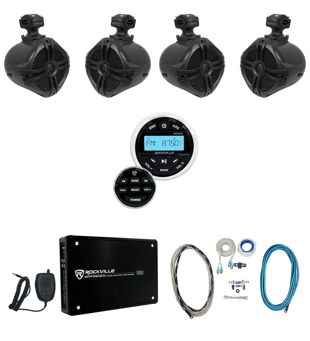 Marine Bluetooth Receiver with Remote and 4-Ch Amp O283060