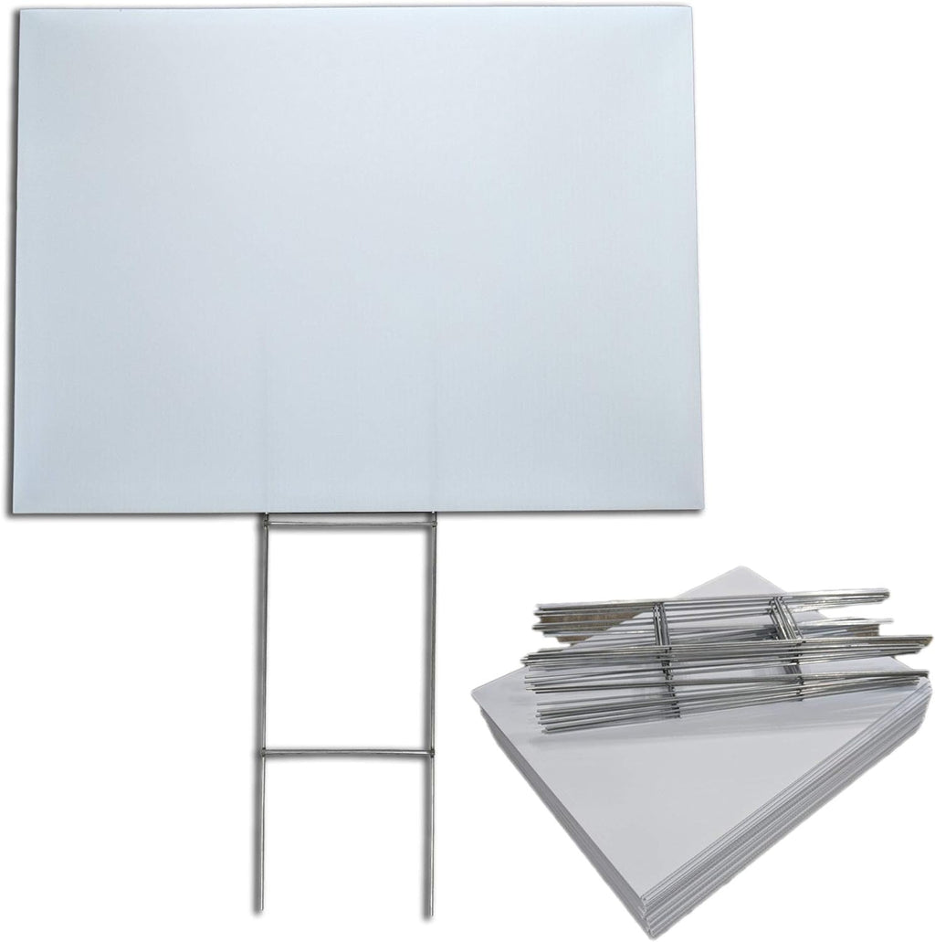 Blank Yard Signs 18x24 with h-Stakes, Box of 50 C9443