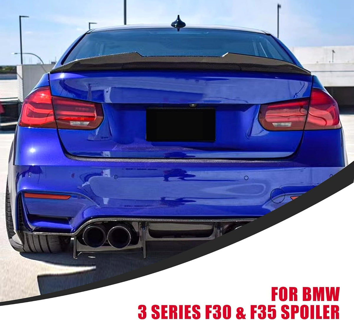 Dry Carbon Fiber Rear Trunk Spoiler Wing Q4970