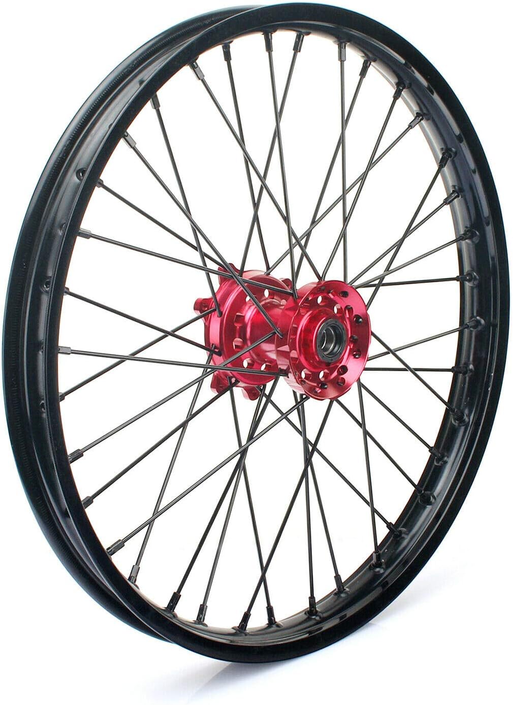 17 x 3.5 Supermoto Front Complete Wheel Set Rim Spokes Red Hub D841006