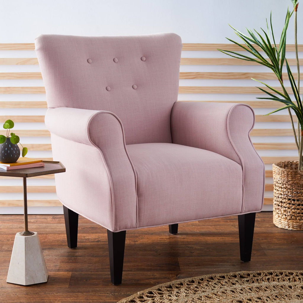 Mauve Rolled Arm Accent Chair V31856