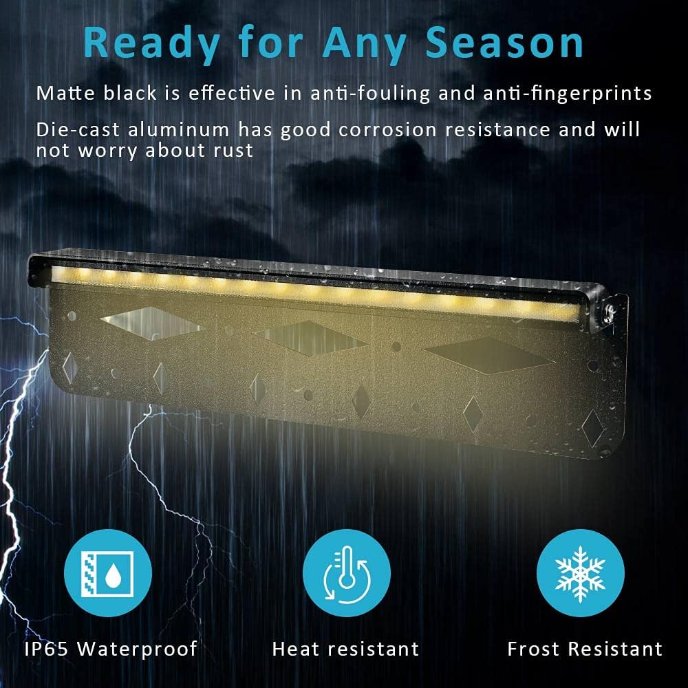 8-Pack 12 Inch 3W LED Hardscape Lighting, IP65 Waterproof, 12V Low Voltage AC/DC, Soft White 2700K D236949