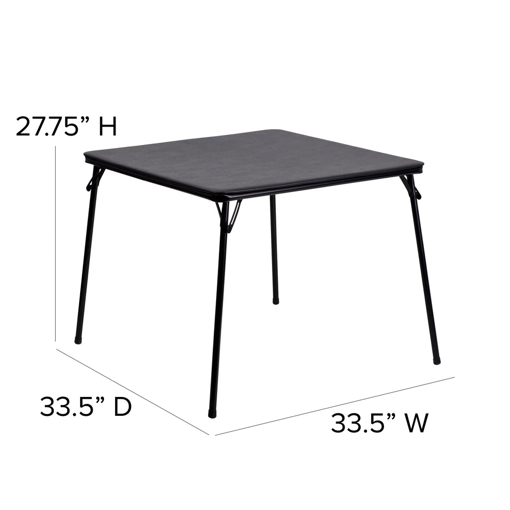 Black 5 Piece Folding Card Table and Chair Set S2848