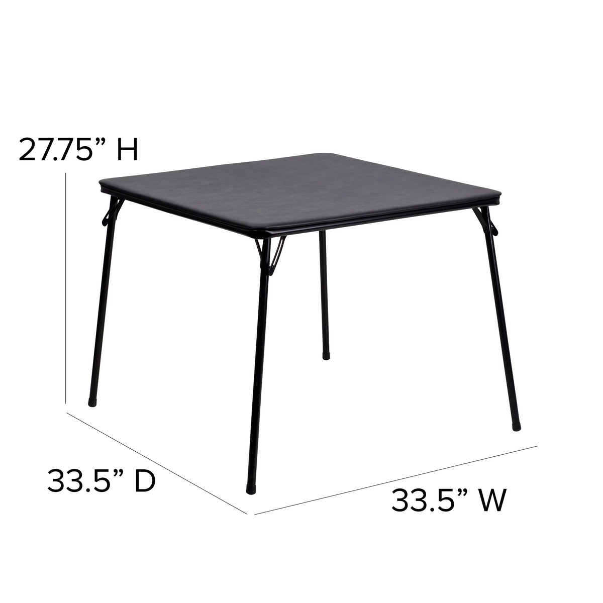 Black 5 Piece Folding Card Table and Chair Set S2848