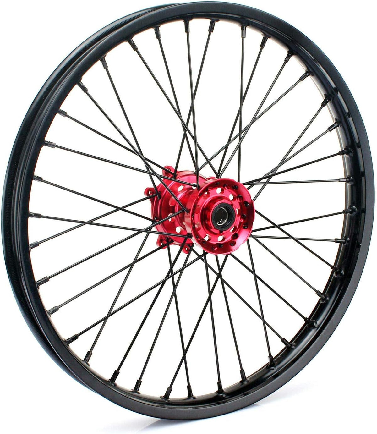 17 x 3.5 Supermoto Front Complete Wheel Set Rim Spokes Red Hub D841006