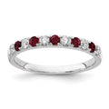 14k White Gold Ruby & Lab Grown Diamonds Engagement Ring W906313