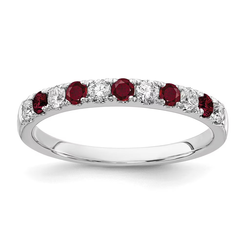 14k White Gold Ruby & Lab Grown Diamonds Engagement Ring W906313