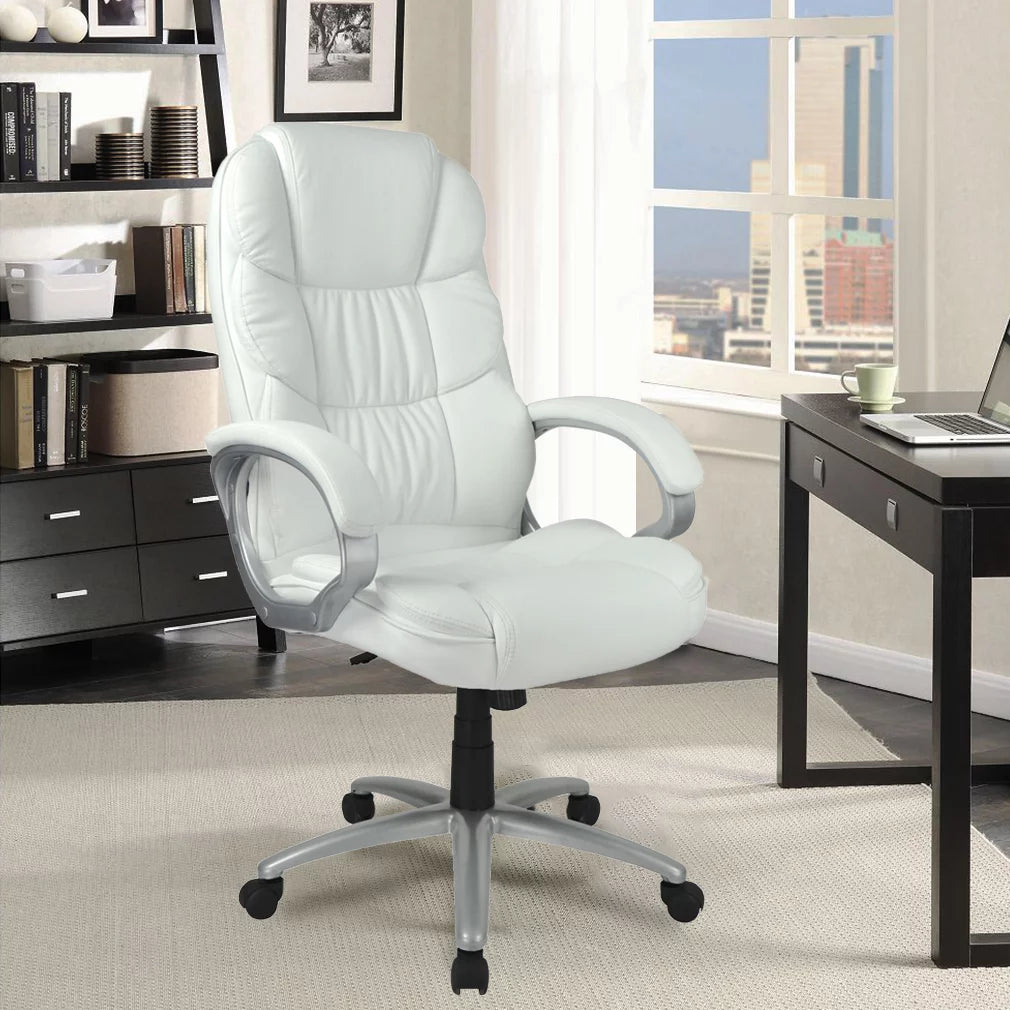 White High Back Leather Executive Office Chair A550