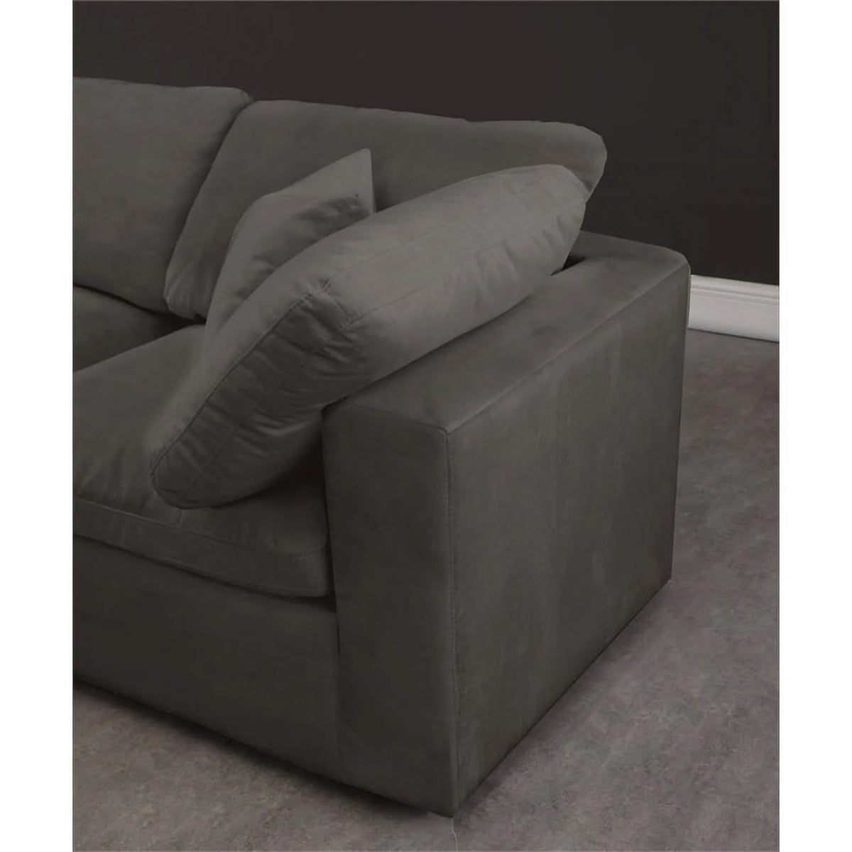 Gray Velvet Modular Sectional F5680