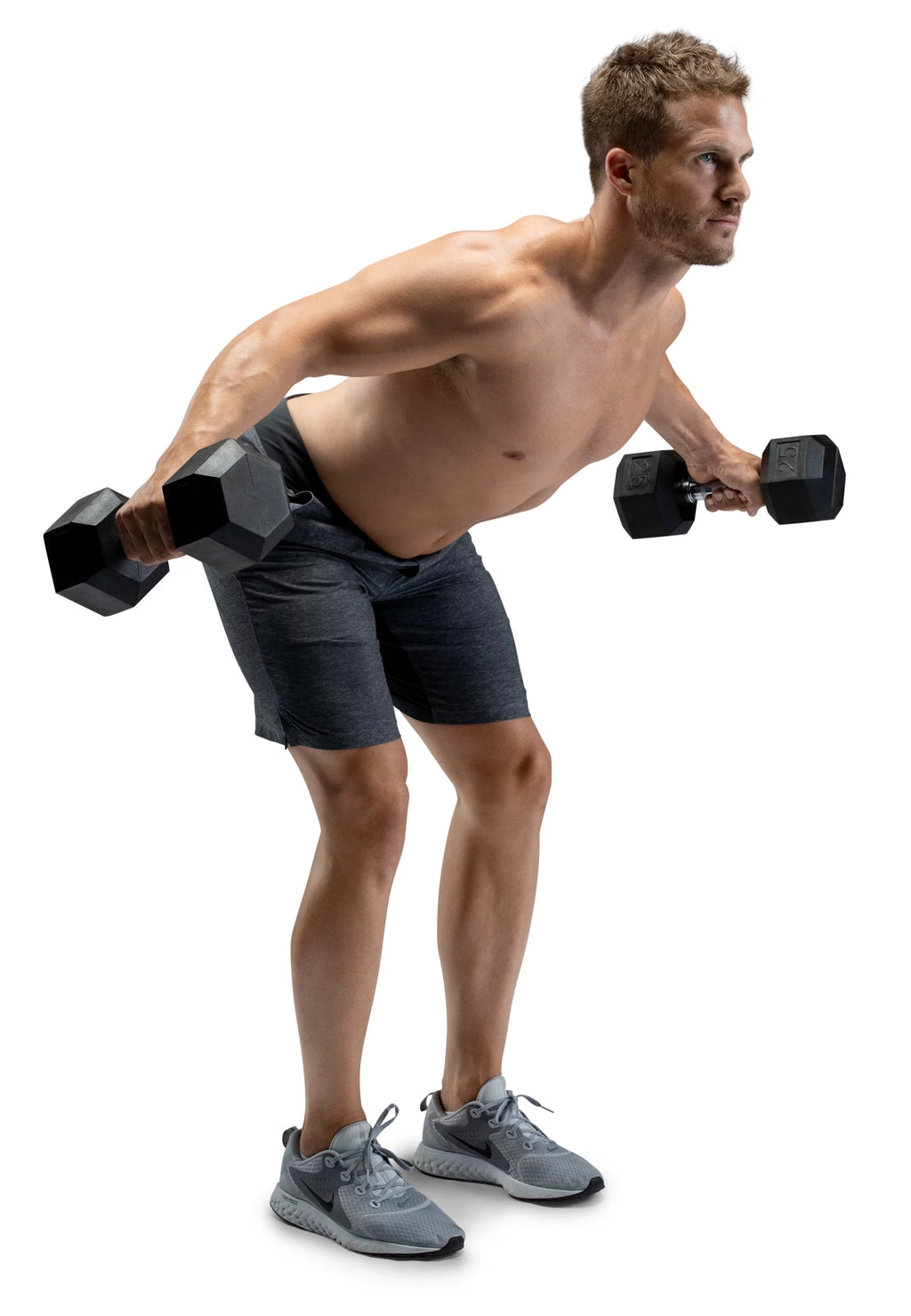 25lb Rubber Hex Dumbbell I6944