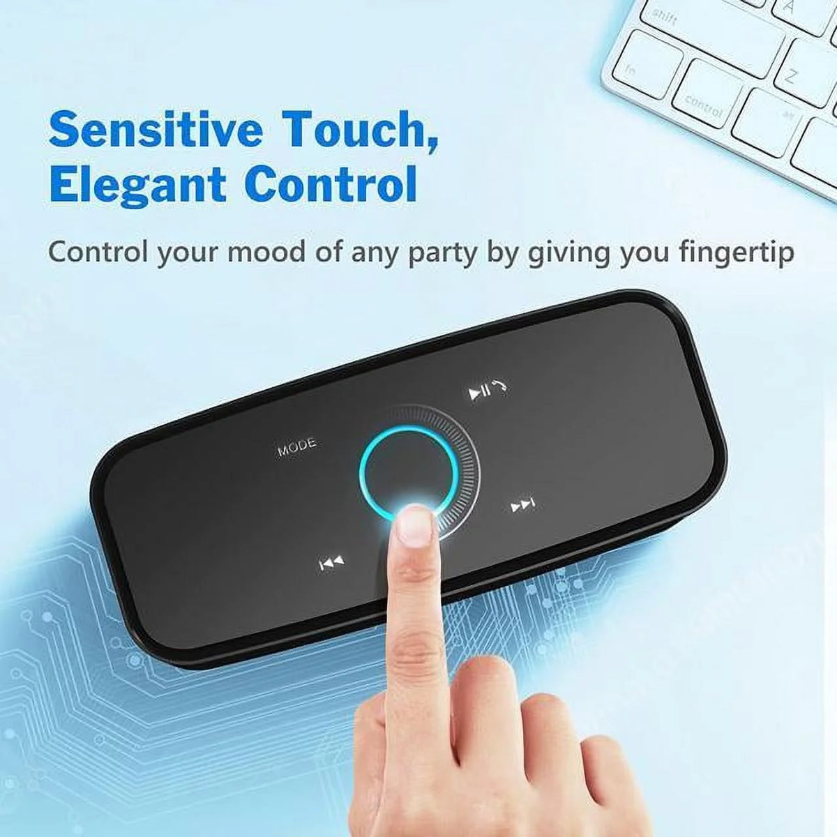 Portable Wireless Bluetooth Speaker with 24 Hour Playtime, Touch Control, IPX6 Waterproof, Black K4445