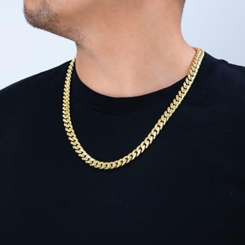14k Yellow Gold 9mm Thick Miami Cuban Link Chain Necklace D862821