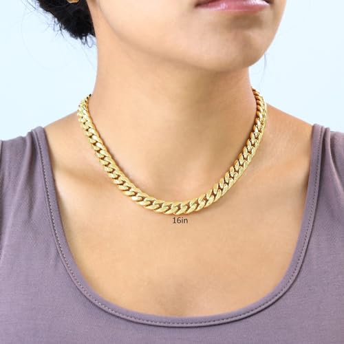 14k Yellow Gold 9mm Thick Miami Cuban Link Chain Necklace D862821