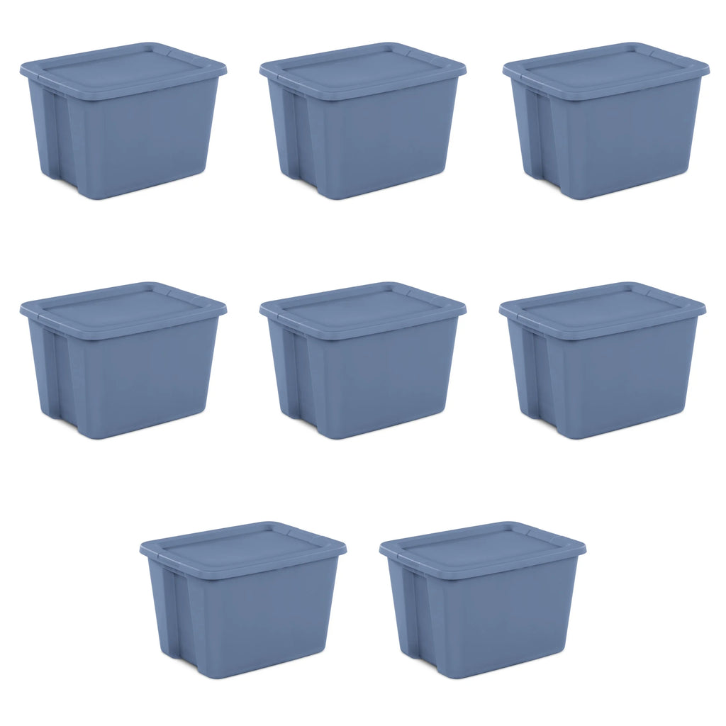 18 Gallon Plastic Tote Box, Set of 8 D9914
