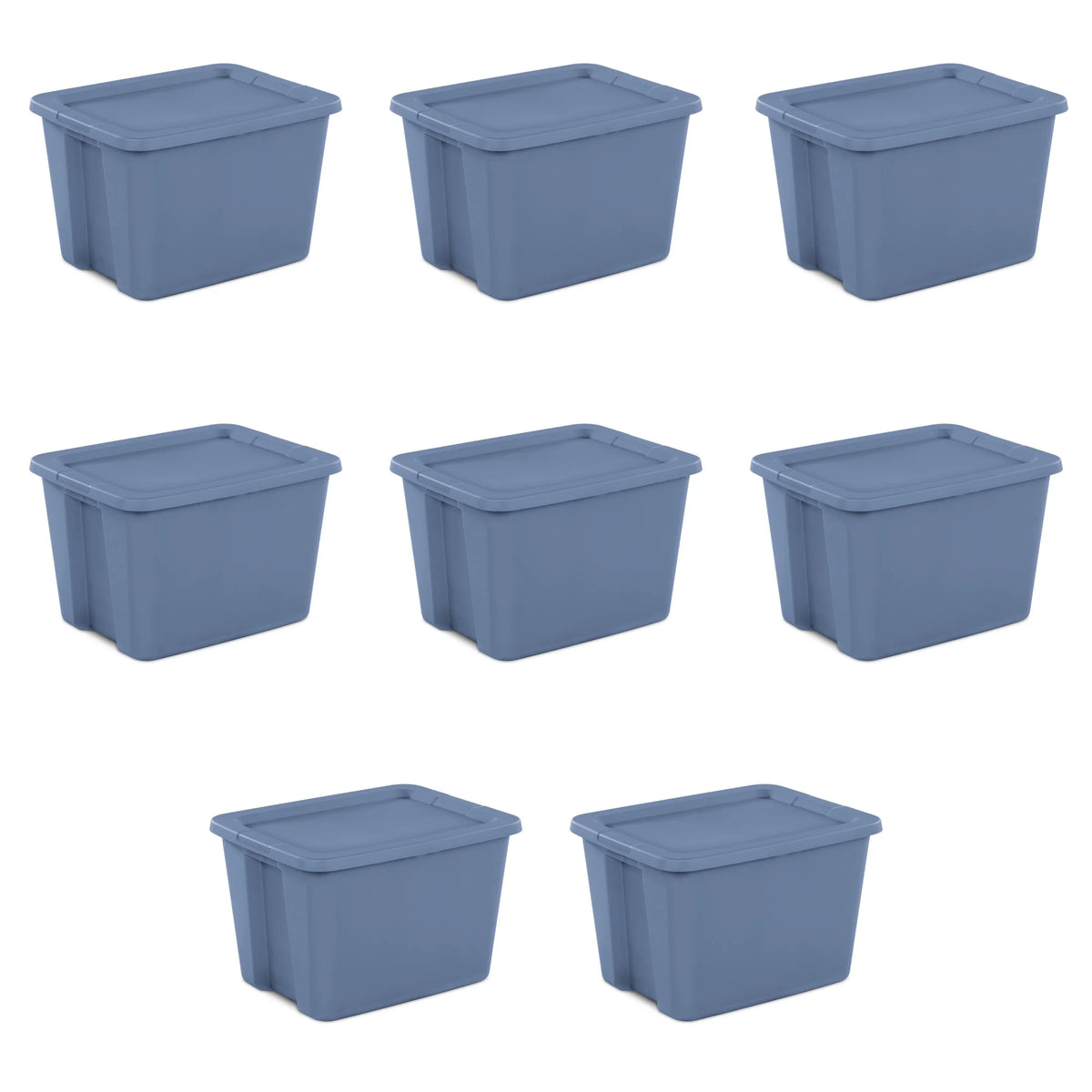 18 Gallon Plastic Tote Box, Set of 8 D9914
