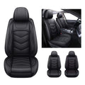 2PCS Waterproof PU Leather Front Car Seat Covers Black Q25285