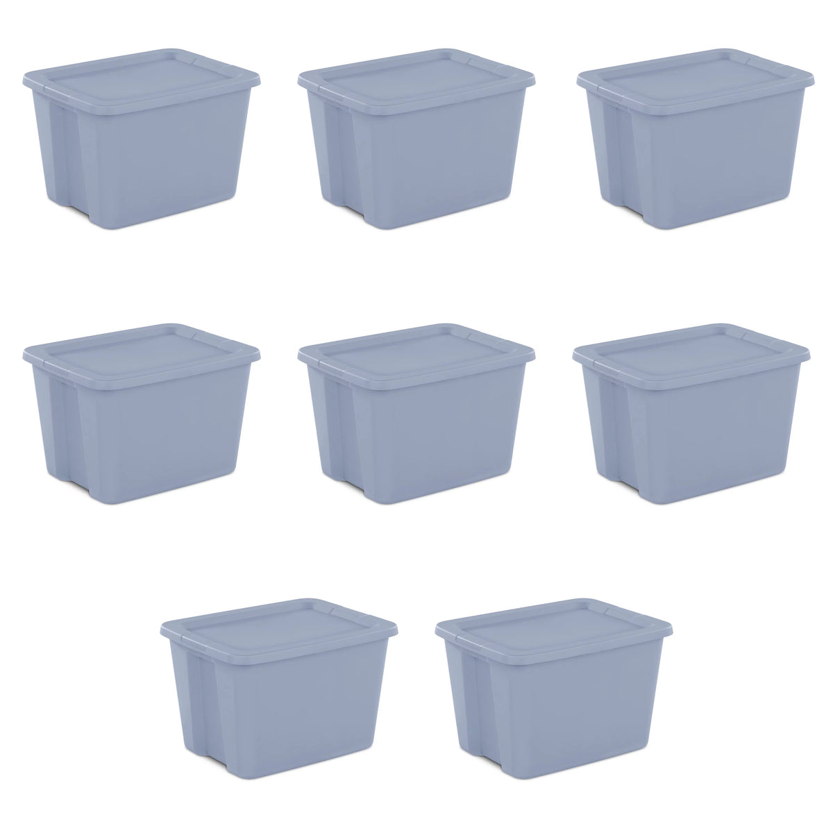 18 Gallon Plastic Tote Box, Set of 8 D9914