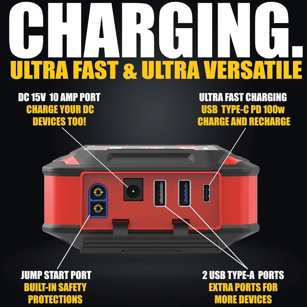 Lithium Jump-Starter Portable Power Supply W4616
