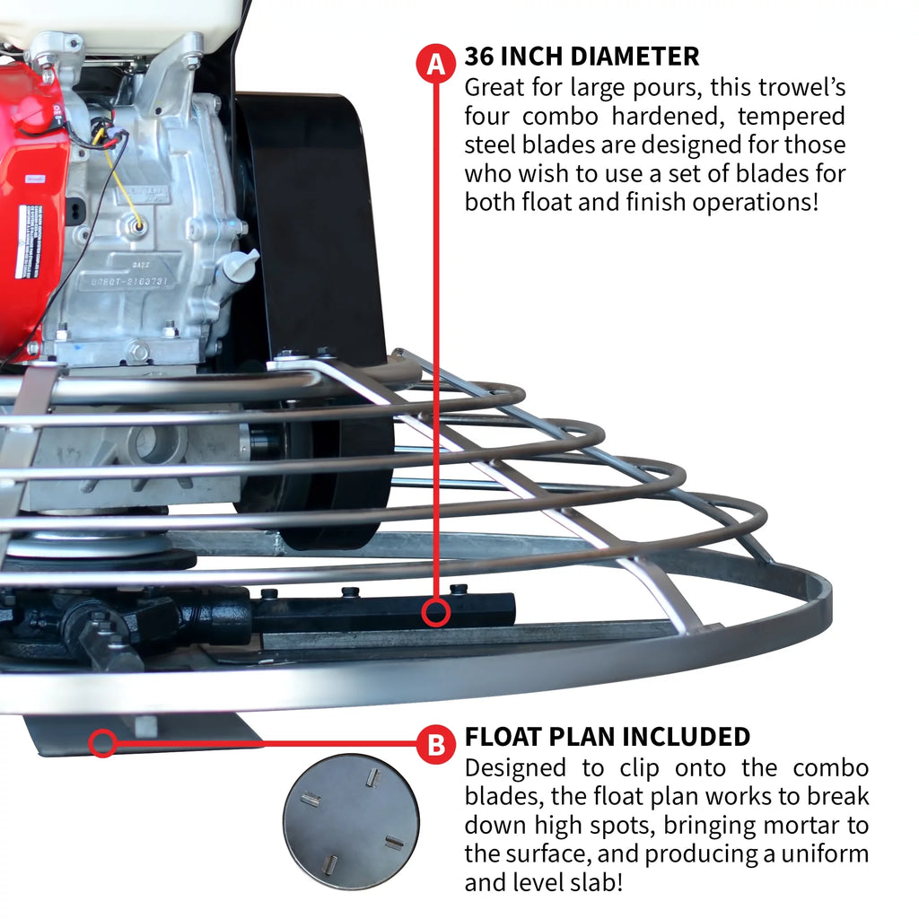 36" Concrete Power Trowel with Float Pan D5171