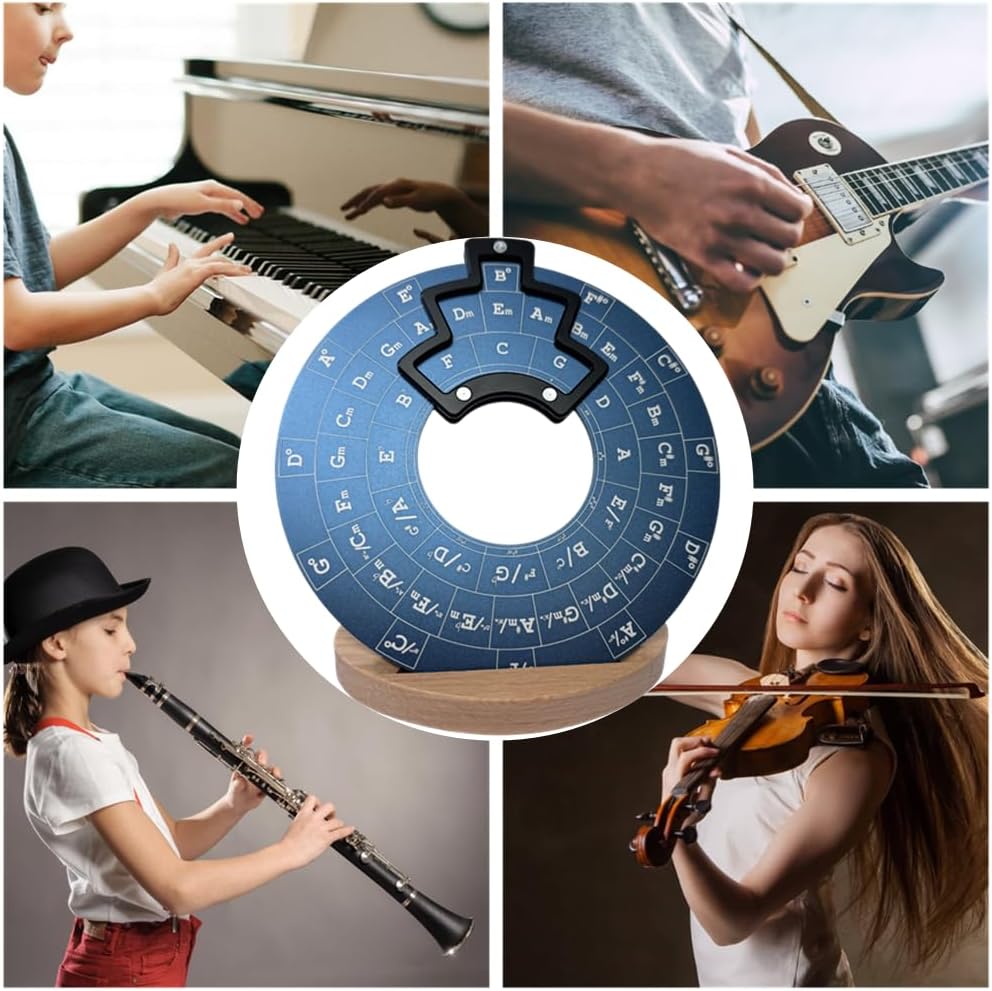 Metal Melody Tool with Guitar Chord Chart Music Theory Book and Wooden Stand H62487