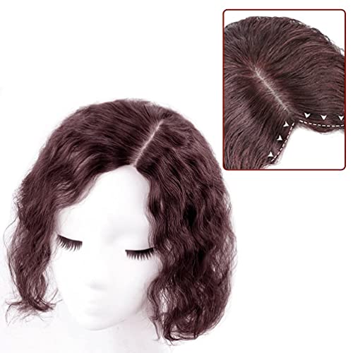 Dark Brown 12" Silktop Human Hair Topper Y2240