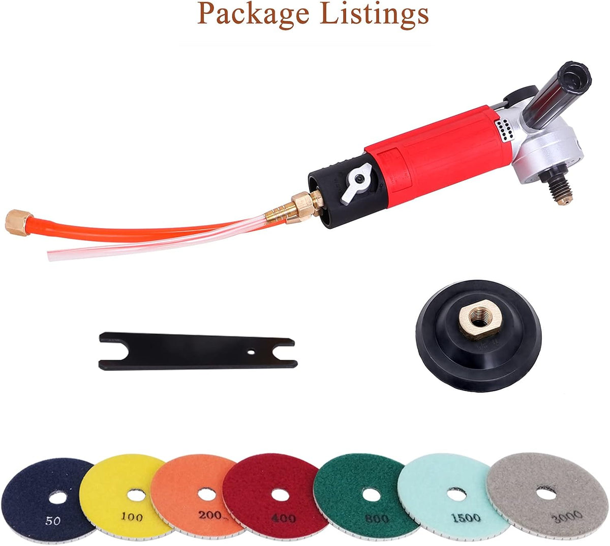 4" Pneumatic Wet Polisher Grinder Sander with 7 Pieces Polishing Pads K515