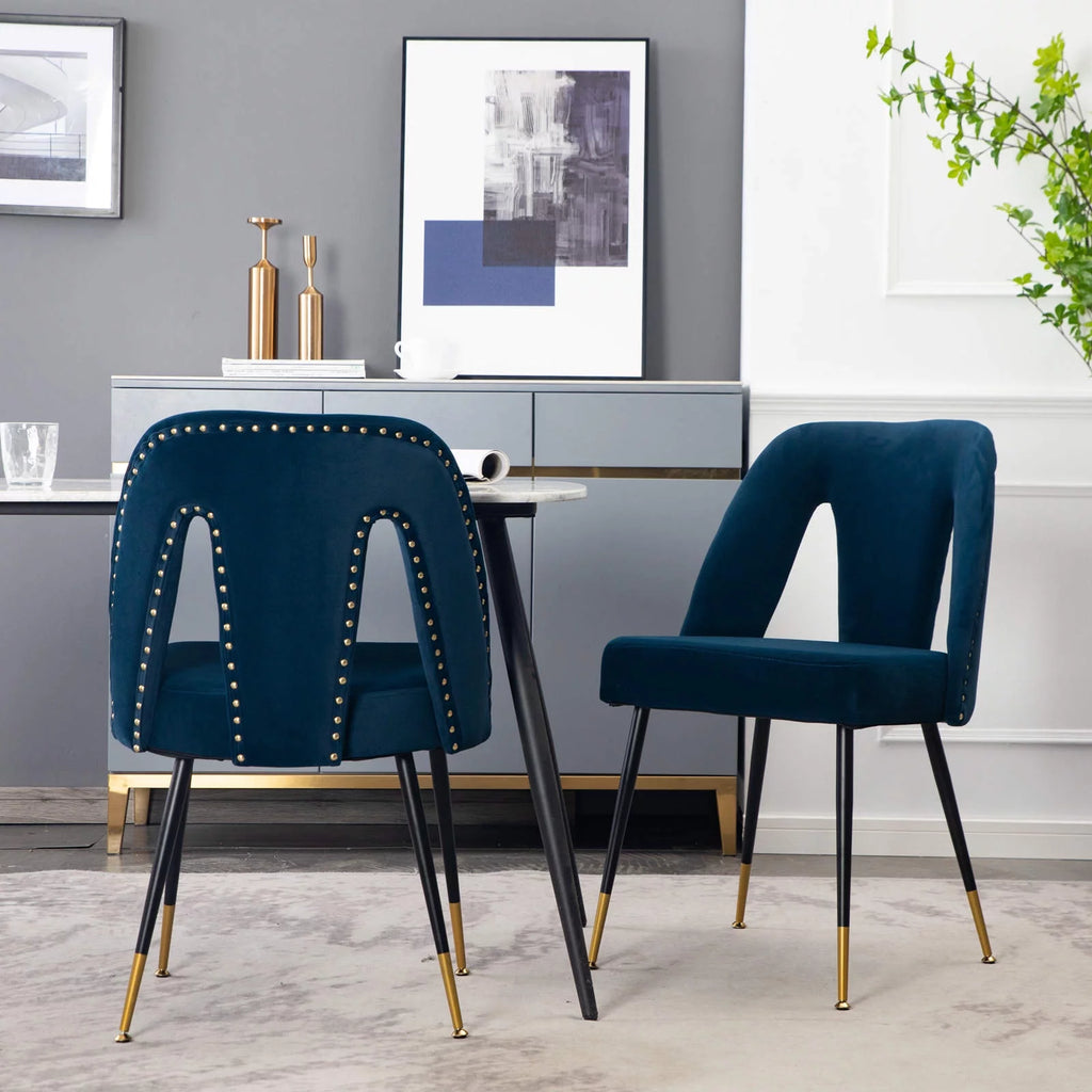 Velvet Upholstered Dining Chairs Set of 2 F914