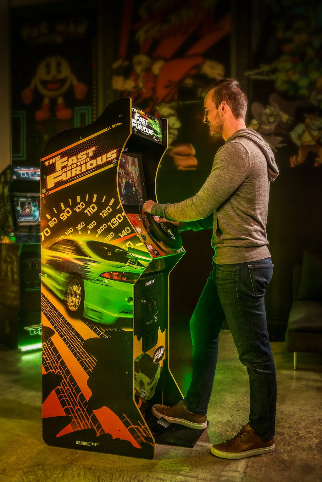 Deluxe Arcade Game with 5-foot-tall Stand-up Cabinet, 2 Classic Games, and 17-inch LCD Screen H35738