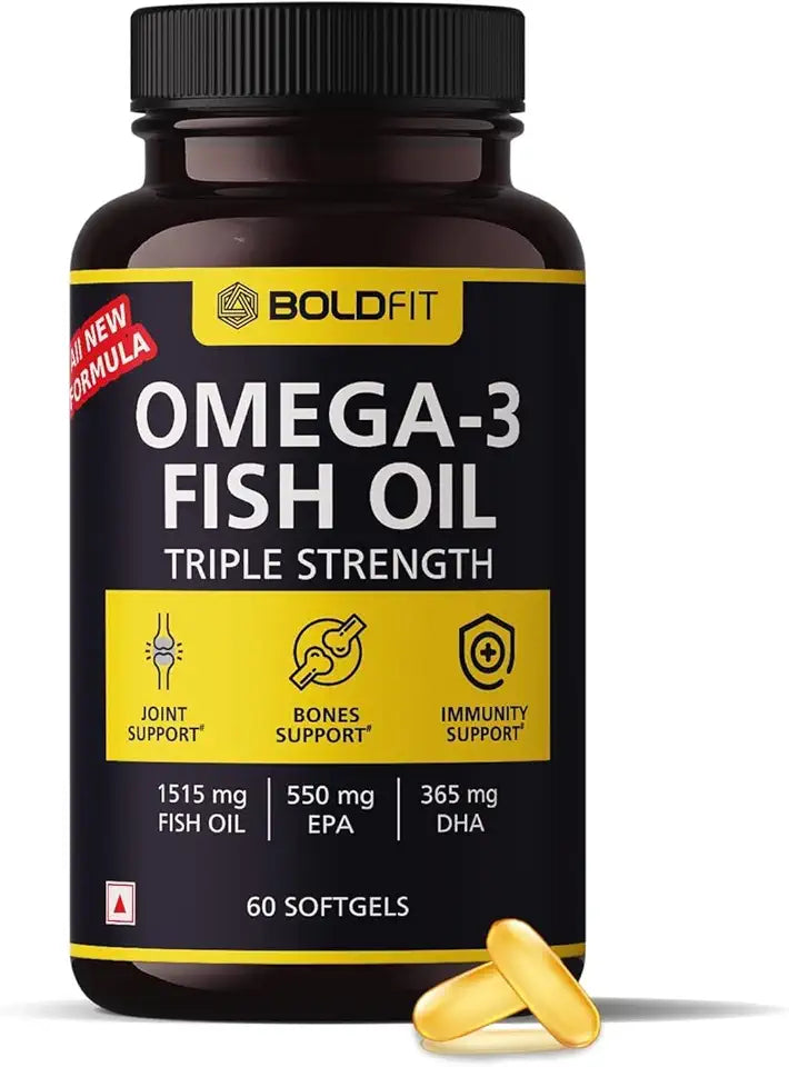 Omega 3 Fish Oil Capsules 550 Mg EPA & 365 Mg DHA 60 Softgels P72262