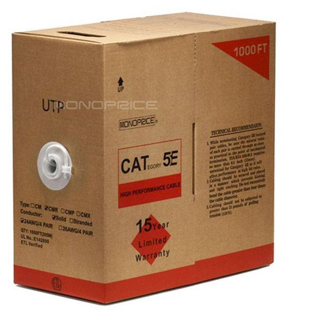 White 24AWG Cat5e UTP Solid Bulk Ethernet Cable Z2490