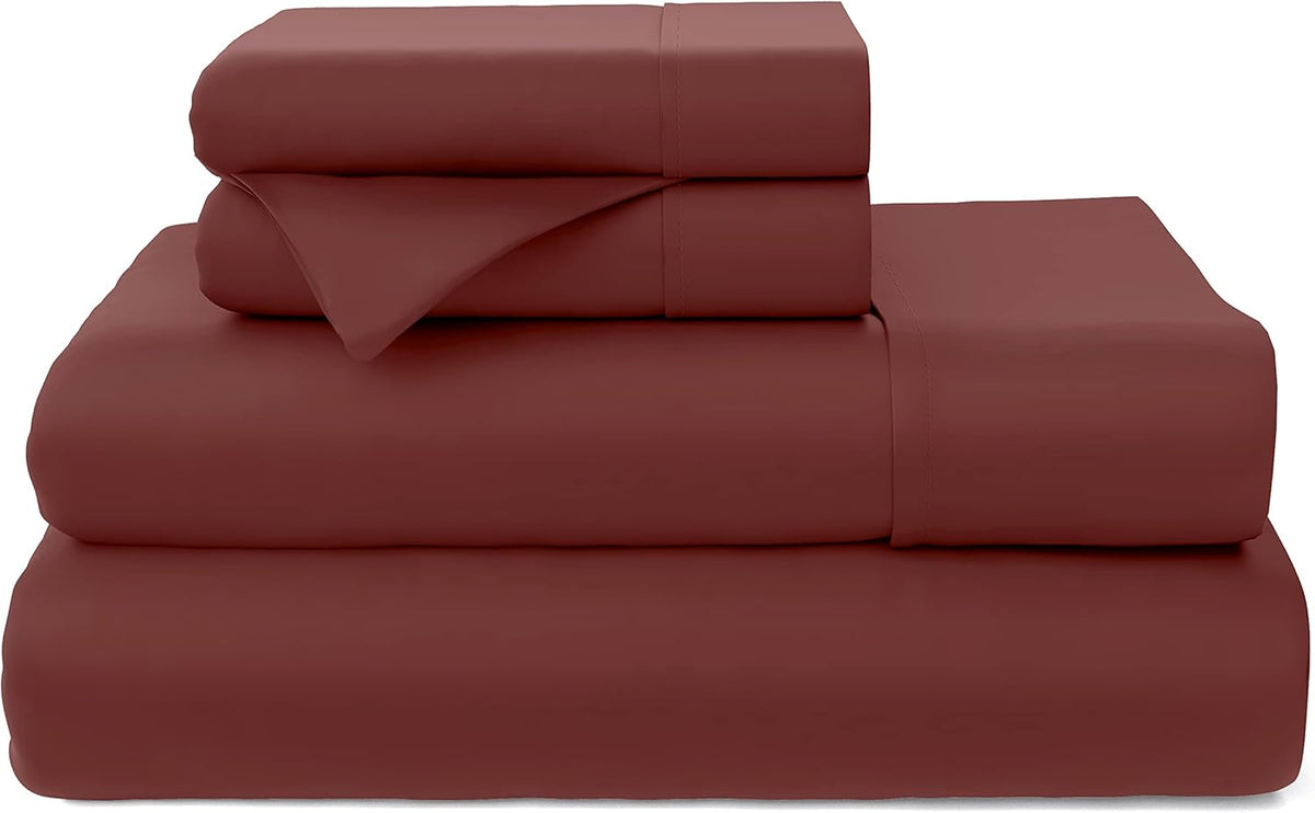 Black 4 Piece Bamboo Viscose Bed Sheet Set W799091