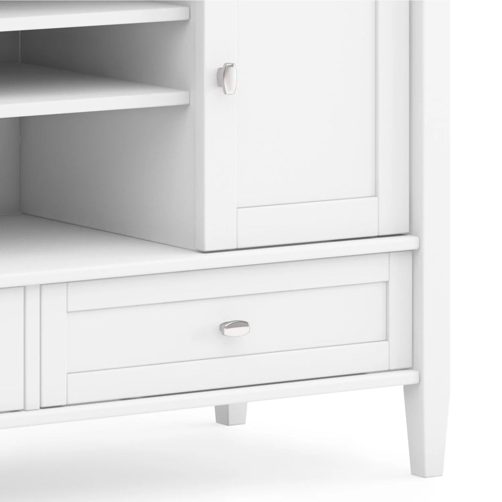 White Solid Wood TV Media Stand F9765