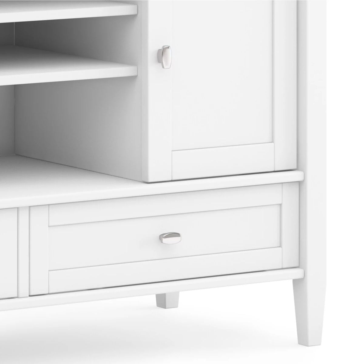 White Solid Wood TV Media Stand F9765