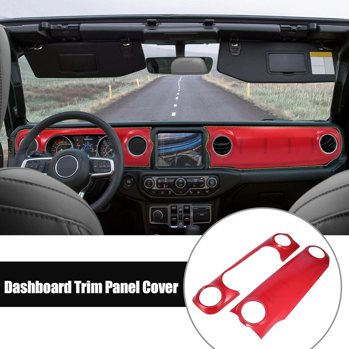 Car Dashboard Decorative Cover Trim Panel Decor Kit Pack of 2 K626
