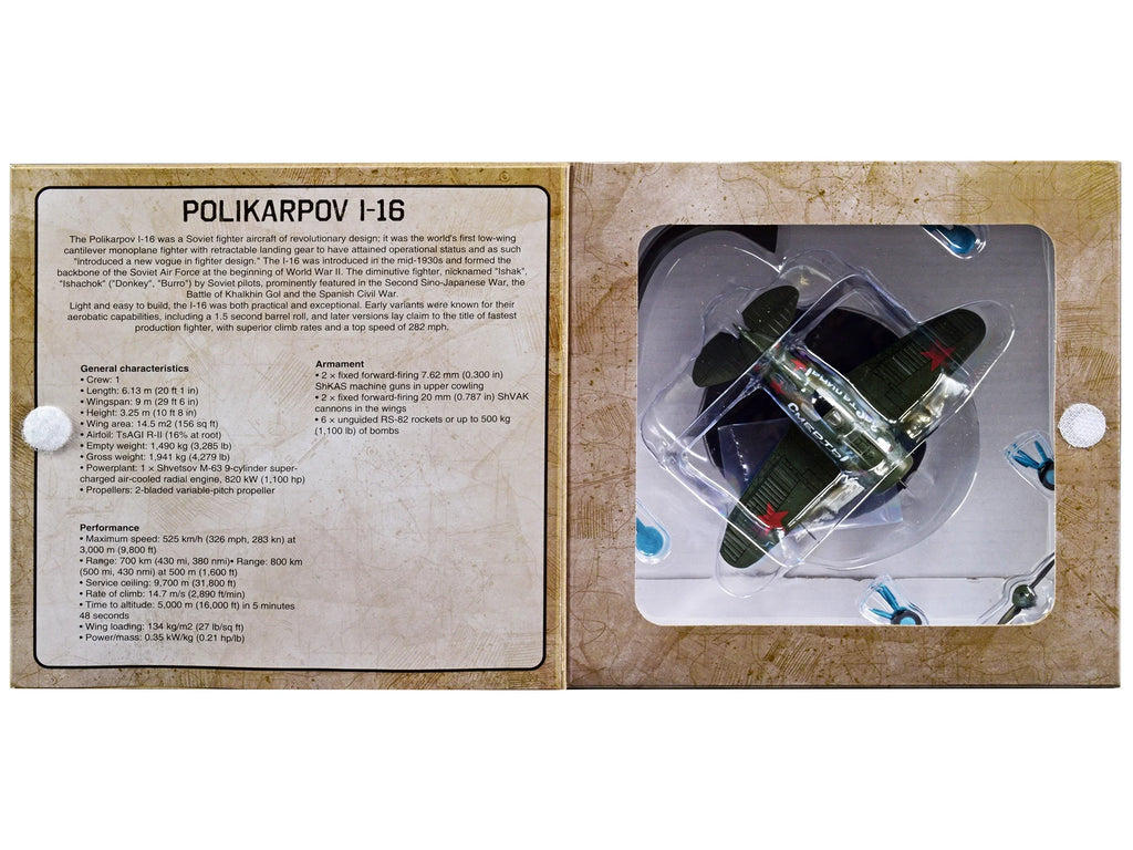 Polikarpov I-16 Fighter Plane 1 by 72 Scale Diecast Model A3700