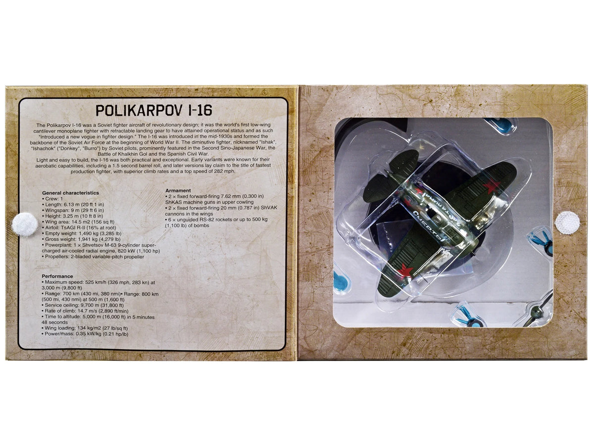 Polikarpov I-16 Fighter Plane 1 by 72 Scale Diecast Model A3700