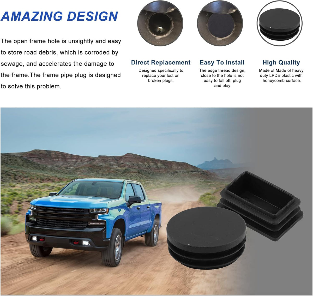 Rear Wheel Well Hole Cover Cap 4PCS X5922