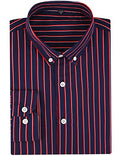 Men's Long Sleeve Vertical Striped Button Down Dress Shirt W370