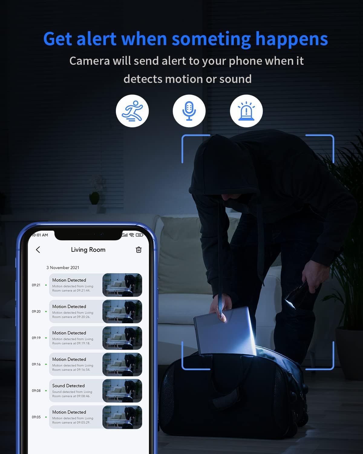 1080P Wi-Fi Security Camera with Night Vision, 2-Way Audio, 2 Pack Z360
