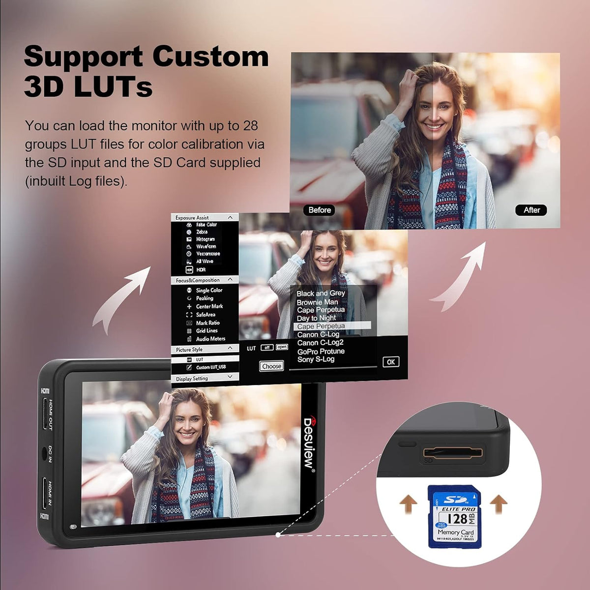 5.5 inch Touch Screen Camera Monitor 1920x1080 IPS 4K E19914