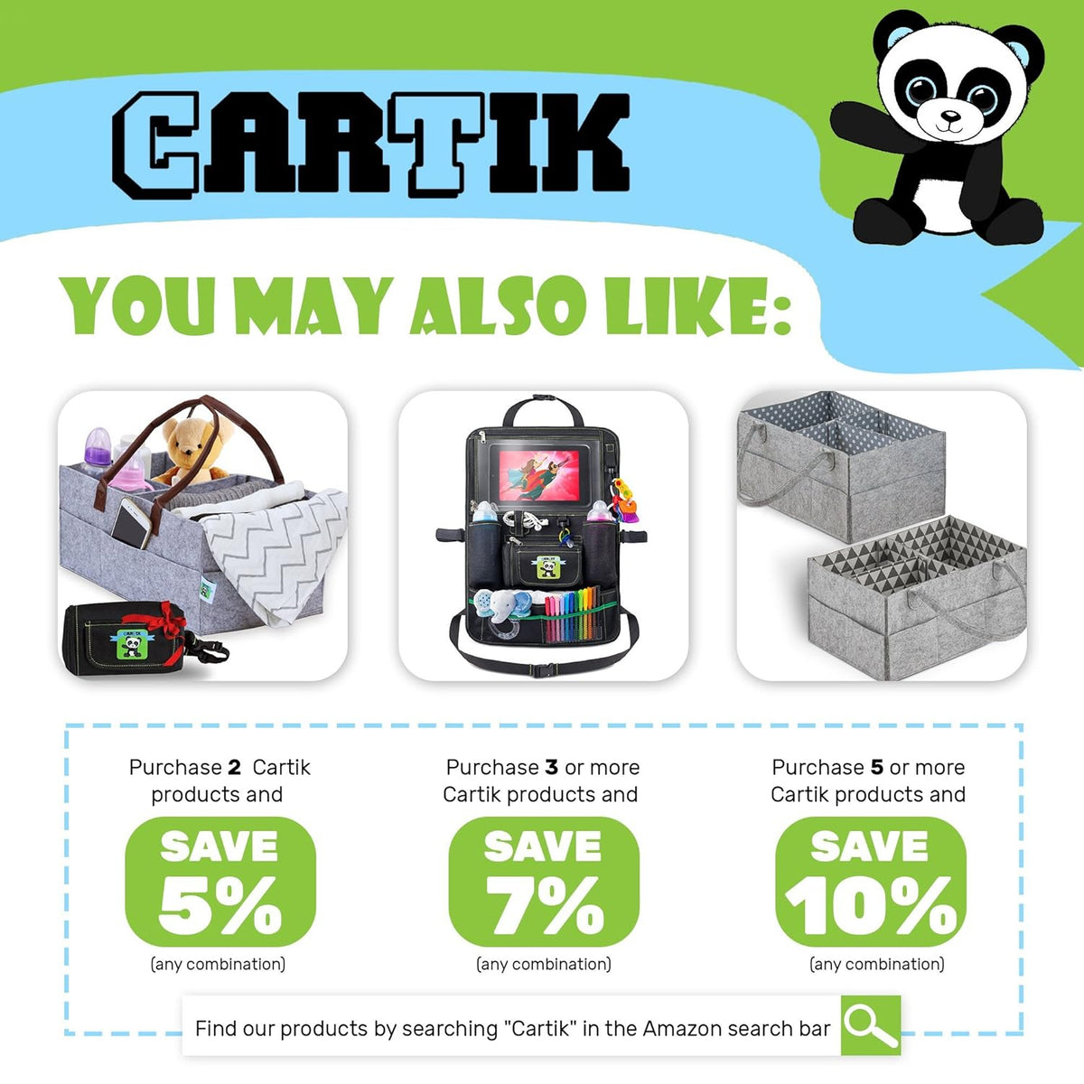 Baby Diaper Caddy Organizer Set of 2 with Handles N34606
